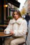 Women's Oversized Shirt Collar Long Sleeve Synthetic Faux Fur Coat Functional Durable Quality Comfortable - 4