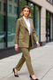 Women's Double-Breasted Lapel Long Sleeve Regular Fit Woven Blazer Coat Functional Durable Modern