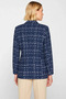 Women's Tweed Jacket Collar Long Sleeve Standard Fit Plaid Pattern Functional Durable Aesthetic - 6