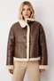 Women's Faux Leather Jacket Collar Standard Sleeve Oversized Mold Functional Durable Quality Sports - 5