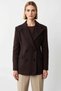 Women's Herringbone Double-Breasted Fitted Jacket Collar Long Sleeve Woven Functional Durable Quality Stylish - 5