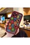 iPhone 15 Pro Compatible Burgundy Silicone Case-Vintage Patterned Shockproof