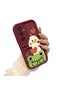 Samsung Galaxy A24 Compatible Flexible Silicone Protection Burgundy Color Cartoon Case - 3