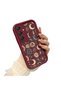 Samsung Galaxy A16 Compatible Burgundy Silicone Case-Vintage Patterned Shockproof - 3