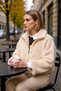 Women's Mock Neck Long Sleeve Artificial Faux Fur Coat Functional Durable Quality Comfortable Aesthetic Stylish - 4