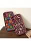 iPhone 16E Compatible Burgundy Silicone Case-Vintage Patterned Shockproof - 7