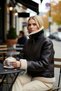 Women Shirt Collar Standard Sleeve Faux Leather Regular Fit Biker Coat Functional Durable Stylish - 4
