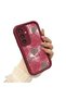 Samsung Galaxy S23 Fe Compatible Rose Butterfly Patterned Burgundy Silicone Shockproof Case - 3