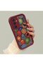 Samsung Galaxy S25 Compatible Burgundy Silicone Case-Vintage Patterned Shockproof - 2