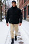 Men's Oversized Fit Mock Neck Low Sleeve Coat Functional Durable Quality Comfortable Aesthetic