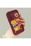 Samsung Galaxy A54 Compatible Flexible Silicone Protection Burgundy Color Cartoon Case