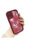 Samsung Galaxy M12/A12 Compatible Rose Butterfly Patterned Burgundy Silicone Shockproof Case - 3