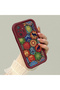 Xiaomi Redmi Note 10 Pro Compatible Maroon Silicone Case-Vintage Patterned Shockproof - 3