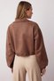 Women's Mock Neck Zippered Plain Knitted Suede Crop Jacket Functional Durable Quality Comfortable Stylish - 6