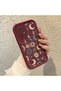 Samsung Galaxy A52/A52S Compatible Maroon Silicone Case-Vintage Pattern Shockproof - 2