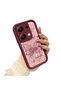 Xiaomi Redmi Note 13 Pro 4g Compatible Rose Butterfly Patterned Burgundy Silicone Shockproof Case - 4