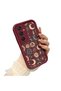 Samsung Galaxy A24 Compatible Burgundy Silicone Case-Vintage Pattern Shockproof - 3