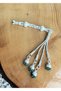 Silver Handmade Trabzon Kazaziyesi Chakirbay Four-Piece Prayer Beads with Colorful Bead Detail in the Model and Tassel