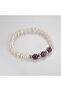 Relaxation, Calm, Energy Bracelet Real Pearl - Amethyst Stone Bracelet Mkt.1.101.15 - 2