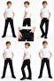 215-12-25 Boy's Black Denim Pants Classic Cut Casual Jeans Age 6/17 - 8