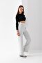 Women's Light Grey Wide Leg Modal Fabric Leggings Pants Soft Texture Stylish Stretch Fabric Front Ruched - 3
