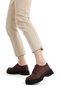 Dark Brown Color Suede Lace-Up Ultra Light Oxford Women's Shoes Loetse - 4