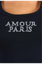 قميص داخلي مطرز باللون الأسود والفضي Amour Paris - 2