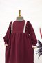 Girl's Ruffled Muslin Dress - Fairy Tale Model Long Hijab Dress Burgundy - 6