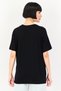 Women Crew Neck Short Sleeve Graphic Print T-Shirt, Black - 3