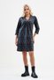 Velvet Leopard Print V-Neck Women's Dress with Pockets - 2