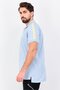 Men Regular Fit Embroidered Logo Short Sleeve Polo Shirt, Light Blue - 4