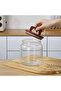 1 Piece Acacia Vacuum Lid Glass Jar Spice Jar Sugar Bowl Turkish Delight Bowl 18X11.5 cm - 2