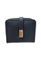 Women's Black Multi-Eye Soft Soft Textured Locked Small Wallet