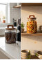 2 Pieces Acacia Vacuum Lid Glass Jar Spice Jar Turkish Delight Jar Sugar Bowl 13X11.5 and 18X11.5 cm - 3