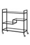 OneDcor Metal Serving Trolley With Clear Glass Shelves Pre Assembled Utility Cart 100 X 40 X 90 Cm - 5