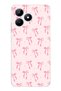 Realme Note 50 Compatible Soft Pink Bow Patterned Printed Silicone Case