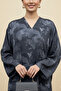 Arabic Style Womens Abaya Elegant Butterfly Printed V-neck Button Closure Long Muslim Modest Abaya - 6