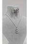 Stainless Steel Silver Color Infinity Themed Zircon Stone Necklace, Earring Set - 3