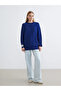 Lcw Modest Blue Crew Neck Oversized Women's Knitwear Tunic - 2