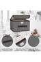 Pack Of 4 Foldable Storage Box With Lid Grey 36x23x24cm - 3