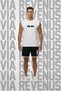 Gym Bulls Printed Black Sleeveless 100% Cotton T-Shirt and Piped Jersey Fabric Sports Shorts Combination Set - 2