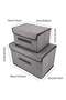 Pack Of 4 Foldable Storage Box With Lid Grey 36x23x24cm - 2