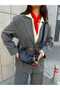 Women's Hand and Shoulder Bag Navy Blue with Cherry Charm Gift - 3