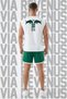 Gym Bulls Printed Black Sleeveless 100% Cotton T-Shirt and Piped Jersey Fabric Sports Shorts Combination Set