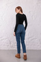 Women's High Waist Skinny Leg Blue Jean Trousers - 6