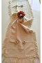 Handcrafted 3D Rose and Antique Embroidered Natural Authentic Natural Linen 50X140 cm Vintage Runner - 6