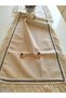 Handcrafted 3D Rose and Antique Embroidered Natural Authentic Natural Linen 50X140 cm Vintage Runner - 4