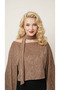 Women's Chenille Velvet Flowy Bohemian Blouse with Scarf Detail - Beige - 2