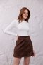 Women's High Waist Straight Cut Suede Mini Skirt - 4