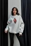 White Teddy Printed Pajama Sweatshirt - 2